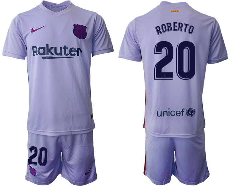 Men 2021-2022 Club Barcelona away purple #20 Soccer Jersey